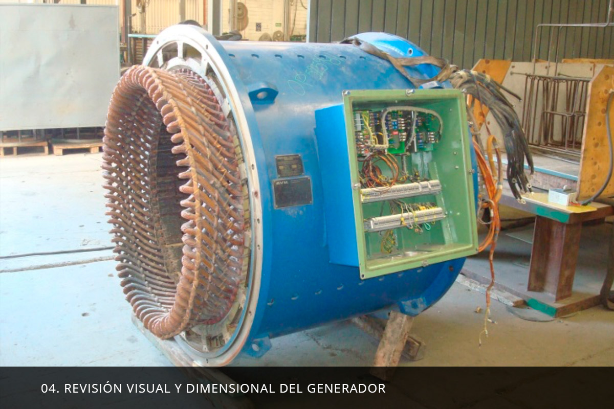 Revisión visual y dimensional del generador